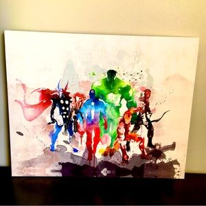 NEW Kids Multicolored Avengers Action Figures Canvas Print. 16x20, Lightweight